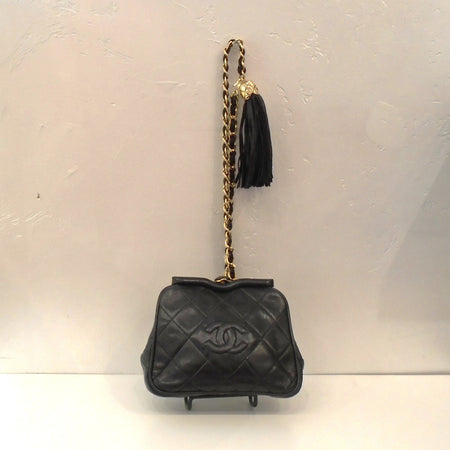 Chanel Vintage Black Limited Edition Quilted Conversion Bag