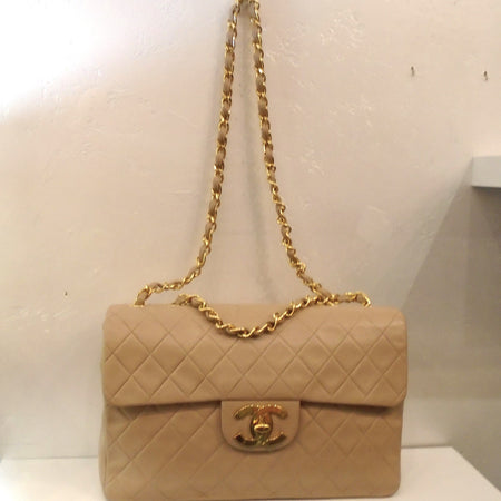 Chanel Vintage Flesh Tone Maxi 34 Shoulder Bag