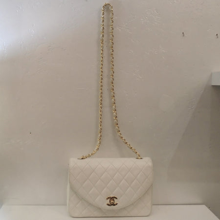 Chanel Vintage Lambskin Pearl White Flap
