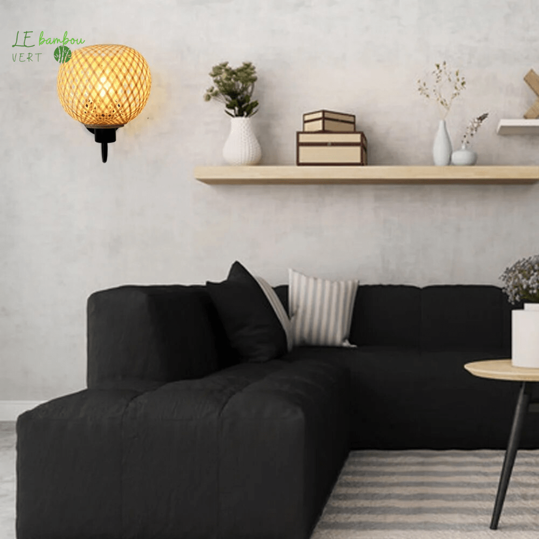 Applique murale bambou lumière Ronde Envoûtant