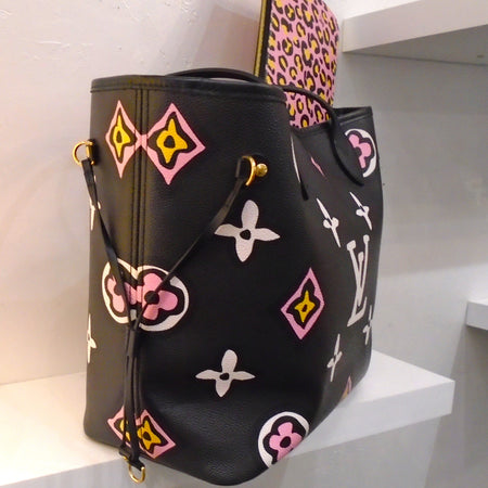 Louis Vuitton Vintage Black Wild At Heart Neverfull MM With Pochette