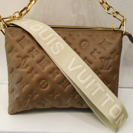 Louis Vuitton Vintage Lambskin Taupe Coussin PM