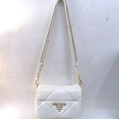 Prada Vintage Pattina Nappa Patchwork Bianco Shoulder Bag