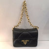Prada Vintage Pattina Black Nappa Patchwork Shoulder Bag